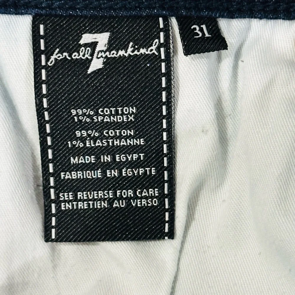 👖🖤 7 FOR ALL MANKIND The Standard Straight Ankle Jeans Sz‎ 31 Dark Wash Denim